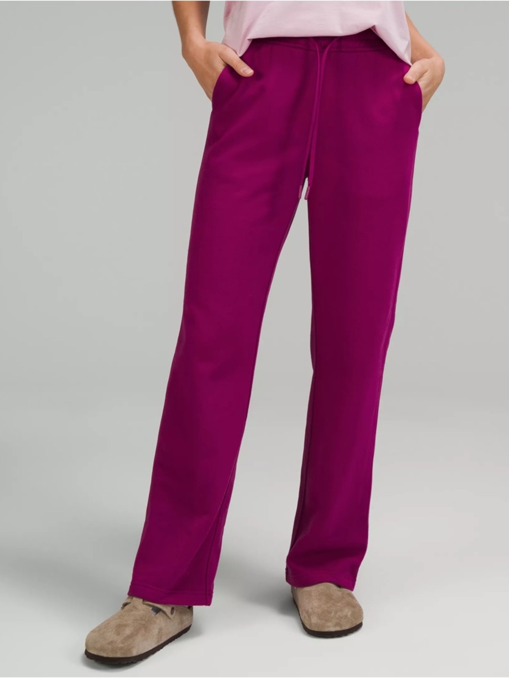 Lululemon Sweatpants Loungeful Straight Leg Pants Berry Pink Purple 4